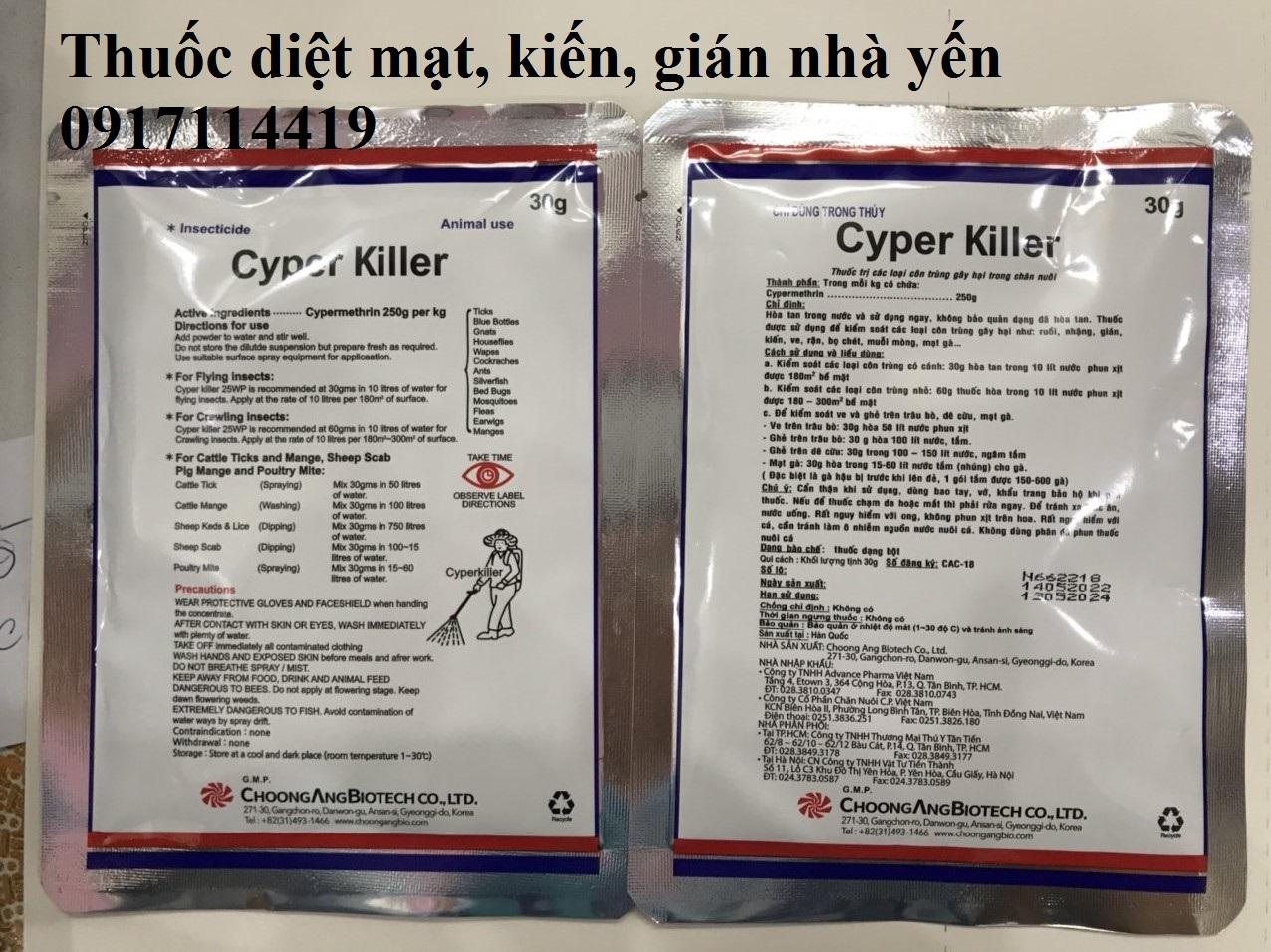 Cyper Killer thuốc diệt mạt, kiến, gián Nhà Yến Đồng Tháp